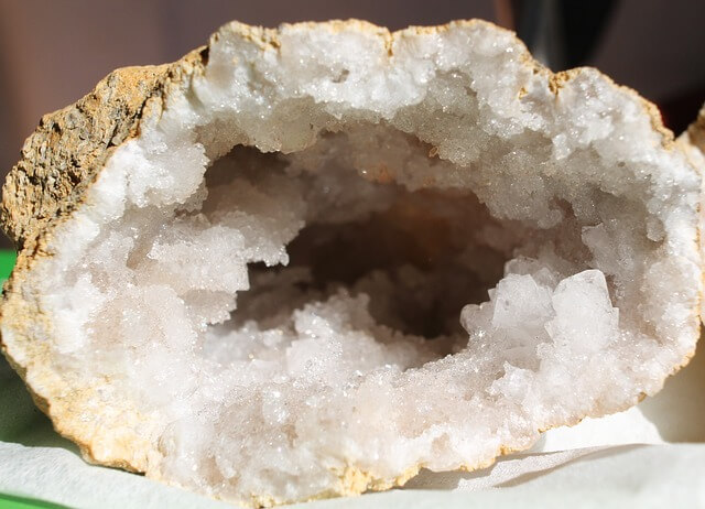 quartz crystal inside geode