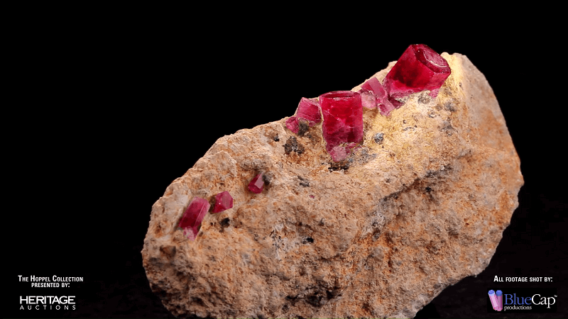 red beryl gemstone crystals
