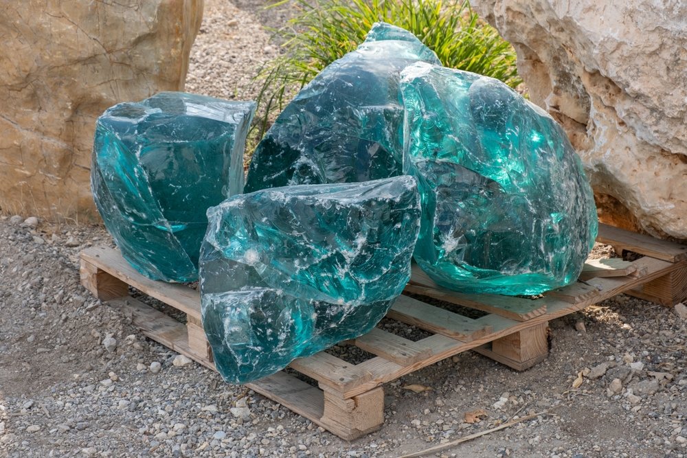 aqua blue slag glass sold as andara crystal