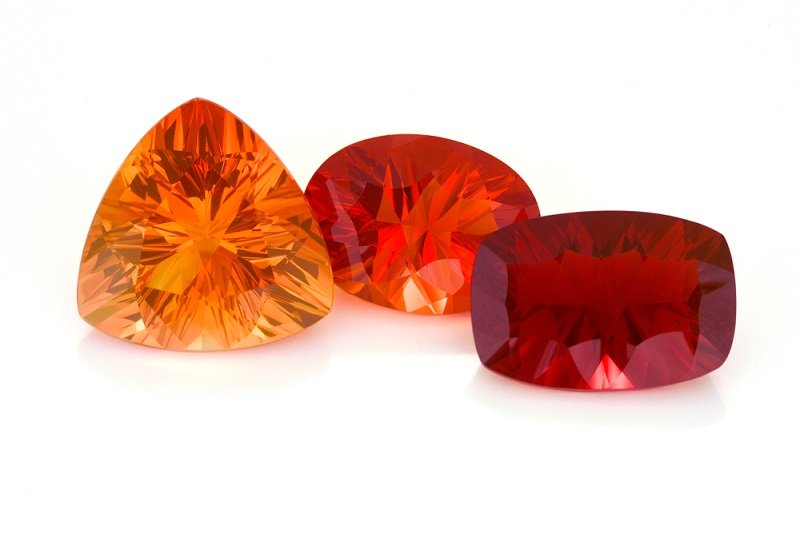 faceted mexican fire opal
