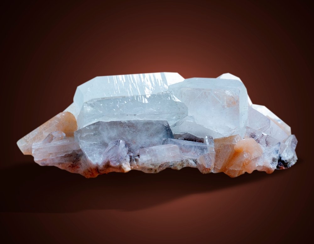 Barite mineral crystal