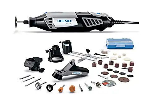 Dremel 4000-4/34 Variable Speed Rotary Tool Kit - Engraver, Polisher, and Sander- Perfect for Cutting, Detail Sanding, Engraving, Wood Carving, and Polishing- 4 Attachments & 34 Accessories , Gray