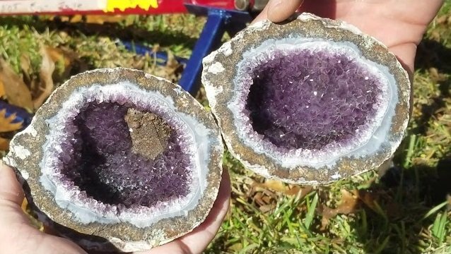 cracking open amethyst geode