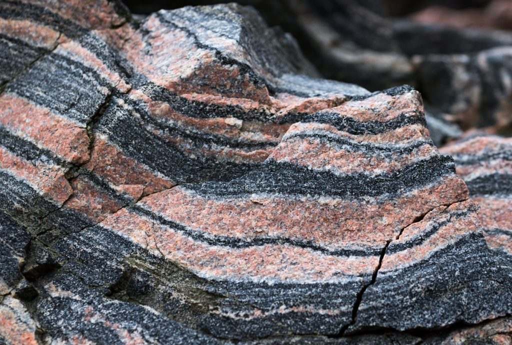 gneiss rock type with prominent banding