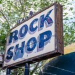 rock and mineral shop sign