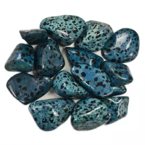 Hypnotic Superior Materials: 1/2 lb Bulk Tumbled Blue Dalmatian Jasper Stones from Mexico - Polished Gemstone Supplies for Wicca, Reiki, and Energy Crystal Healing *Wholesale Lot*