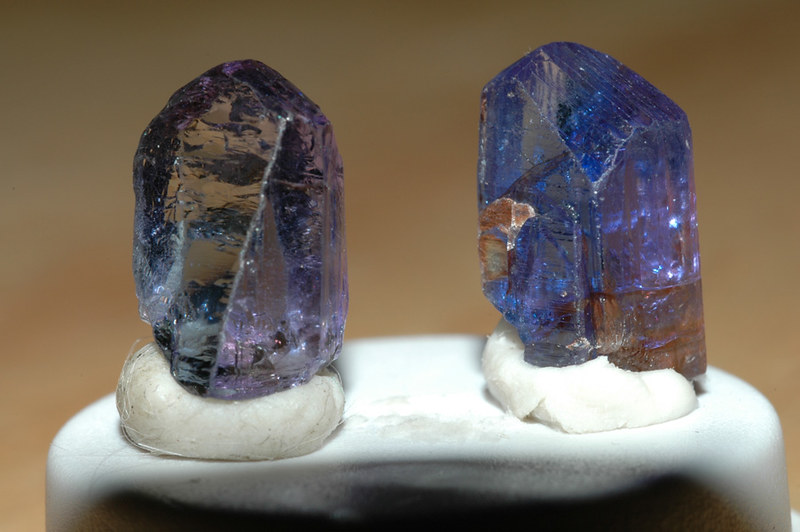 two tanzanite crystals