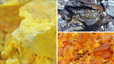collage of minerals that have an odor