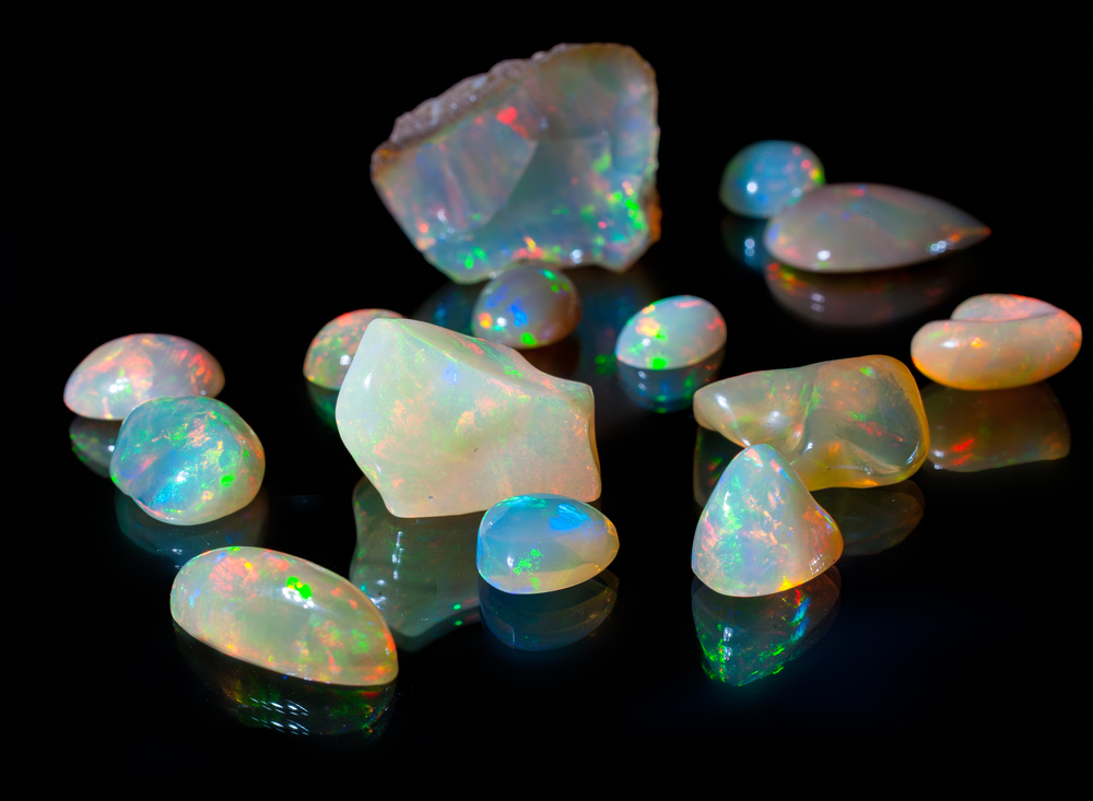 collection of different size opals