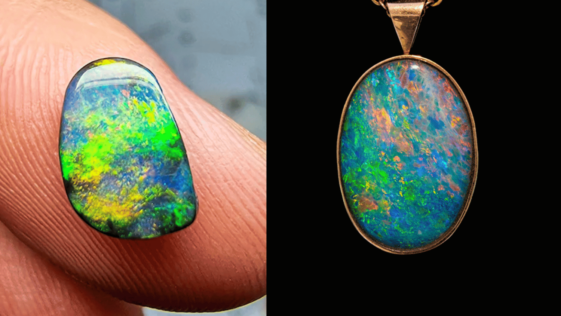 black opal pendant from lightning ridge