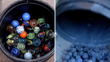 marbles in a rock tumbler